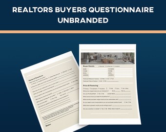 Realtor Buyers Questionnaire Unbranded