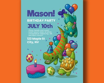 Kids Party Invitation - Custom Text