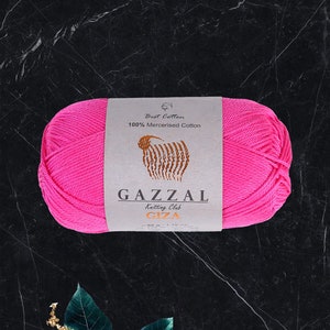 Gazzal Giza Yarn, 100% Mercerized Cotton Each 1.76 Oz (50g) / 137 Yrds (125m) Soft, OEKO-TEX certified