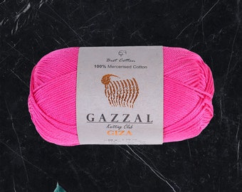 Hilo Gazzal Giza, algodón 100% mercerizado cada 1,76 oz (50 g) / 137 meses (125 m) blando, certificado OEKO-TEX