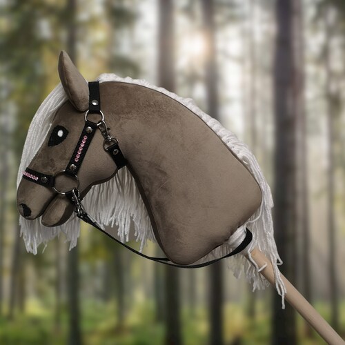 Realistic Hobby Horse on a Stick With Bridle Toy Hobby Horse Etsy