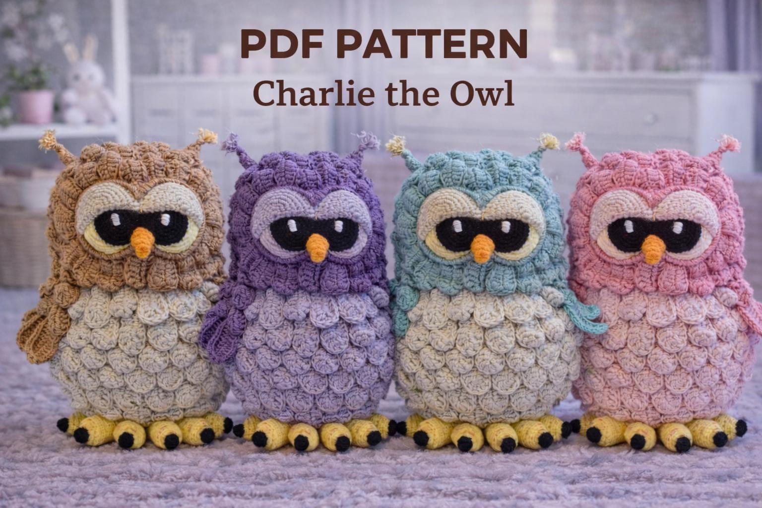 Charlie the Owl Crochet Pattern PDF | Amigurumi Owl Pattern | Plush Owl Toy Crochet | Beginner Frien