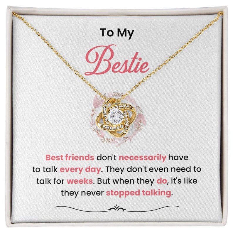 To My Bestie Necklace Best Friend Birthday Gift With Etsy
