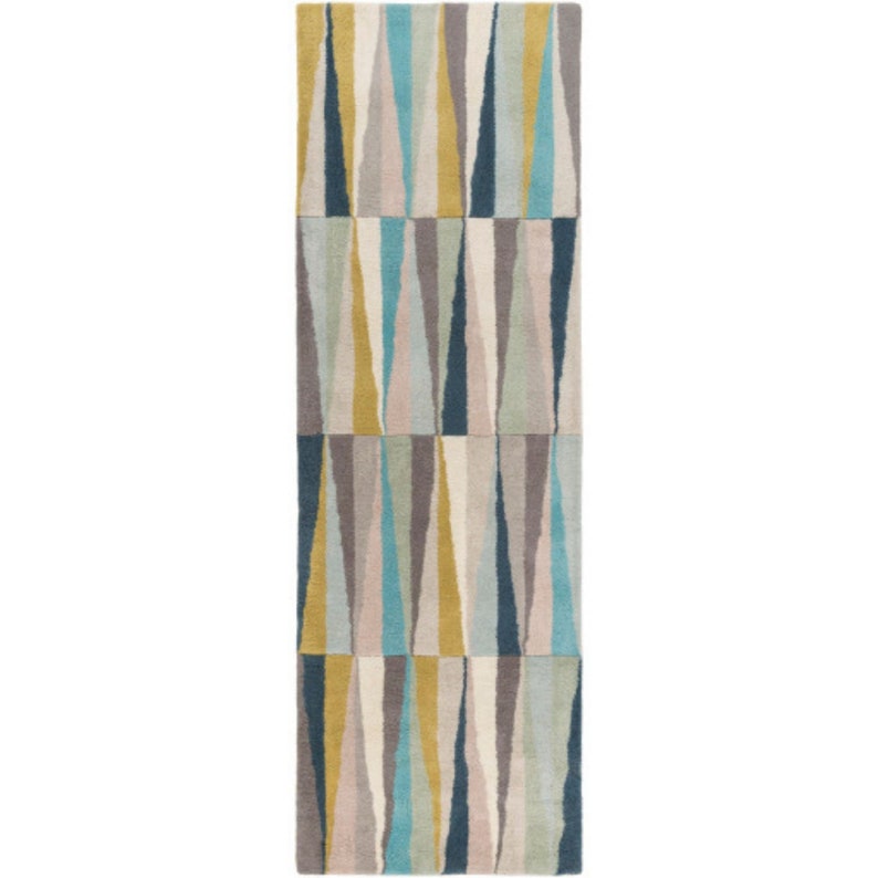 Tufted Rug 8x10, Wool Area Rug, Turquoise Tufted Carpet, 5x7, 5x8, 6x8, 6x9, Handmade image 4