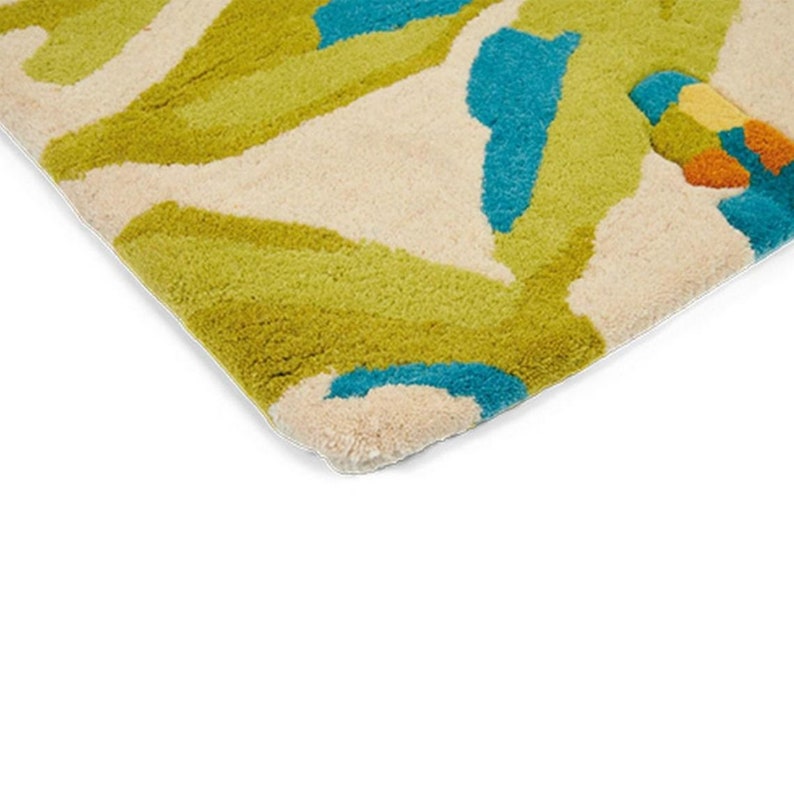 Persian Wool Rug Green Tufted Area 8x10 5x8 6x9 9x12 Etsy