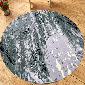 Round Carpet | Teppich | 9x9, 10x10, 11x11, 16x16 | Rug For Living Room | Grey Color | Circle Carpet | Wool Rug