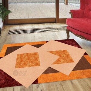 8x10, 8x11, 9x10, 9x12 | Contemporary Carpet | Handmade | Wool, Silk Carpet | Bedroom | Living Room | Hand Tufted