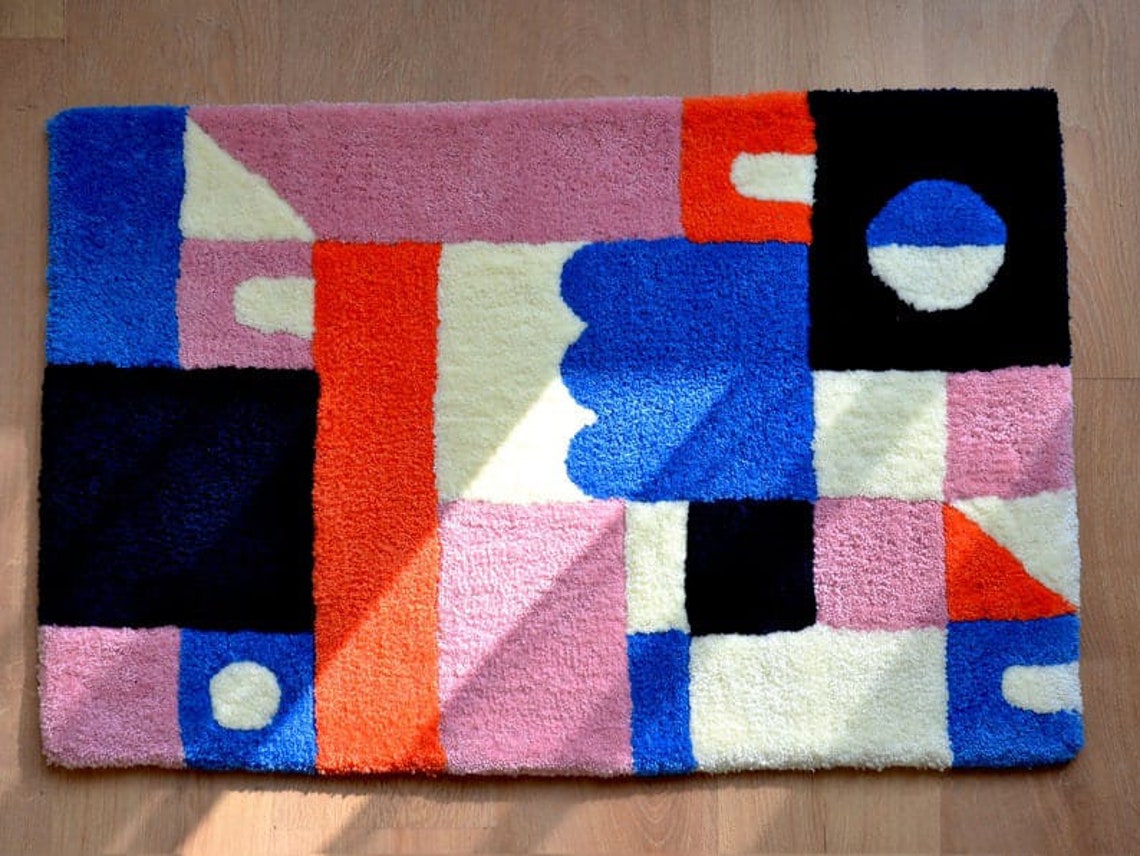 Orange Tufted Rugs 10x14 Area Rug 9x12 Area Rugs Area Etsy