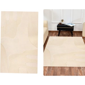 Hand Tufte | Modern Floor Rug | 6x8, 6x9, 6x10, 7x10 | White Color | Tufted | Living Room | Tufted