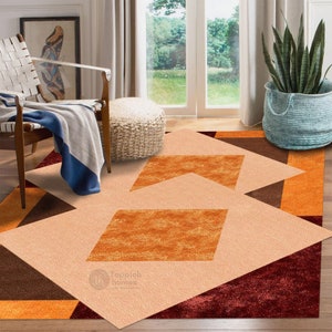 8x10, 8x11, 9x10, 9x12 | Contemporary Carpet | Handmade | Wool, Silk Carpet | Bedroom | Living Room | Hand Tufted