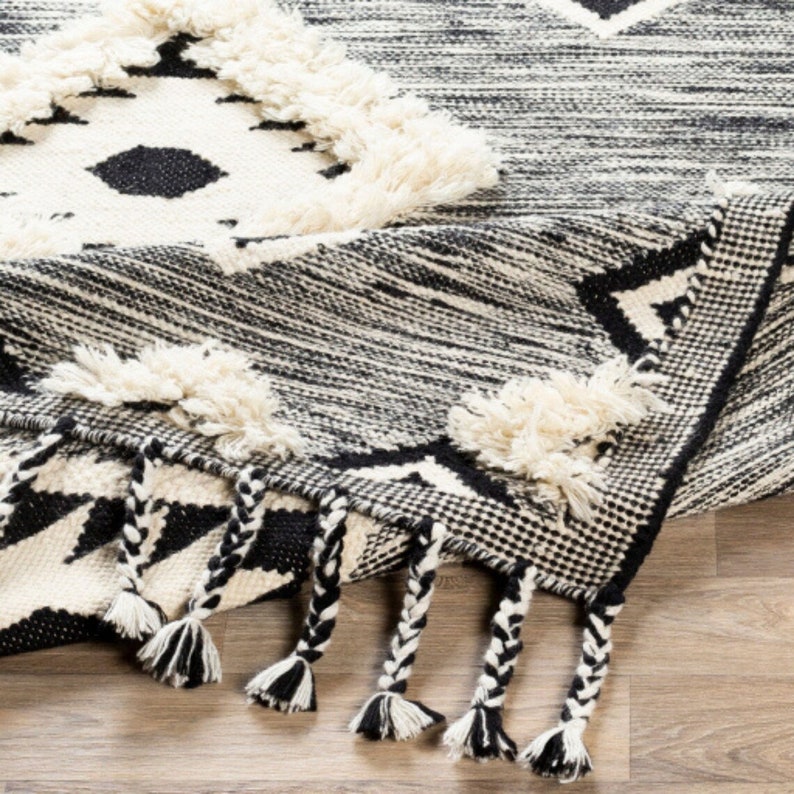 8x10, 8x11 Hand Woven Rug Moroccan Carpet 9x13, 10x14 Modern Floor Rug Handmade Woven Wool Carpet 10x13 image 4