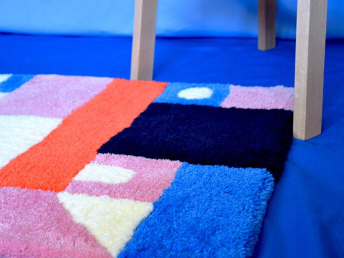 Orange Tufted Rugs 10x14 Area Rug 9x12 Area Rugs Area Etsy