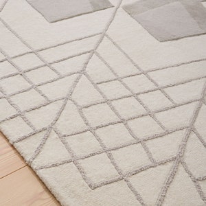 Hand Tufted, Wool Area Rug, 5x7, 5x8, 6x8, 6x9, Viscose Carpet, Rug For Living Room, Bedroom, Contemporary Carpet