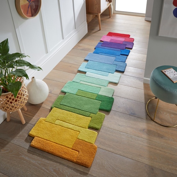 Wool Stripes Runner Rug in Multi buy online from the rug seller uk