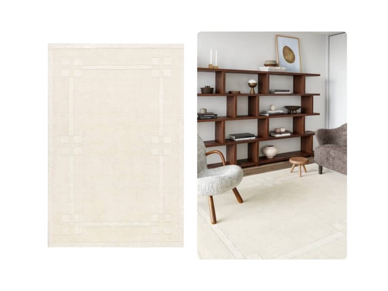 Large Area Rug | 5x7, 5x8, 6x8, 6x9 | Hand Woven | White Color | Wool Carpet | Rug For Living Room