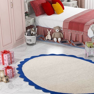 White Area Rug 9x12, 9x13, 10x14, 8x10 Oval Shape Hand Tufted Living Room Wool Carpet Handmade image 7