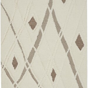 14 x 16 Wool Rug | Cream Color | Hand Tufted, 8x10, 8x11, 8x13, 9x10 | Funky Rug | Living Room | Contemporary Carpet