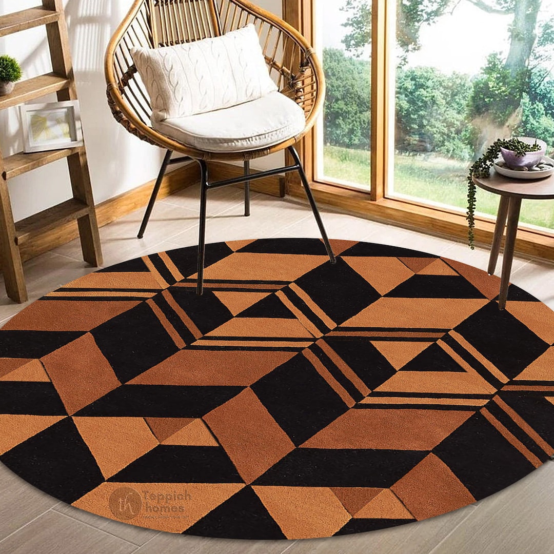 Round Tufted Rugs Traverse Area Rug Custom Round Rugs, 5x5, 6x6, 7x7