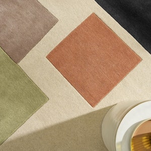 Hand Tuft Rug Rug For Living Room 8x10, 10x14, 9x12, 10x12 Tuft Carpet Geometric Carpet image 6