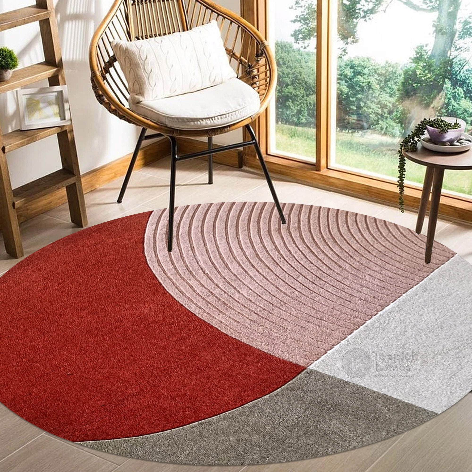 Hand Tufted Modern Pink Rug Round Rugs 5x5 6x6 7x7 8x8 -  in 2023