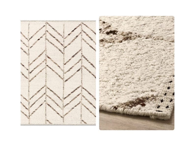 Neutral Hand Knotted Wool Rug | Morrocan Rug | Shritija Ivory Wool Rugs | 12x15 Rug Neutral Wool | Taani Wool Rugs
