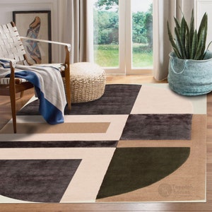 Viscose Area Rug | Hand Tufted | 5x7, 5x8, 6x8, 6x9 | Wool Carpet | Living Room | Bedroom | Contemporary Rug