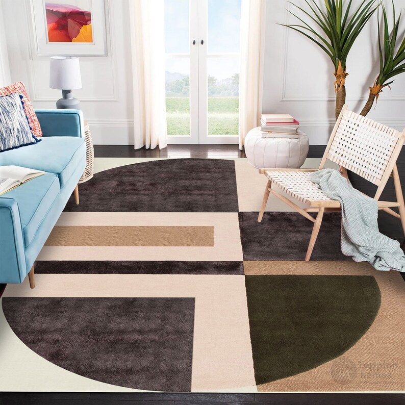 Viscose Area Rug | Hand Tufted | 5x7, 5x8, 6x8, 6x9 | Wool Carpet | Living Room | Bedroom | Contemporary Rug