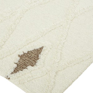 14 x 16 Wool Rug Cream Color Hand Tufted, 8x10, 8x11, 8x13, 9x10 Funky Rug Living Room Contemporary Carpet image 4