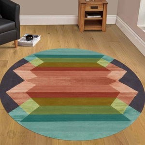 6x6, 7x7, 8x8, 9x9, 16x16, Round Rug, Hand Tufted, Silk Carpet, Wool Area Circle Rug, Living Room, Dinning Room