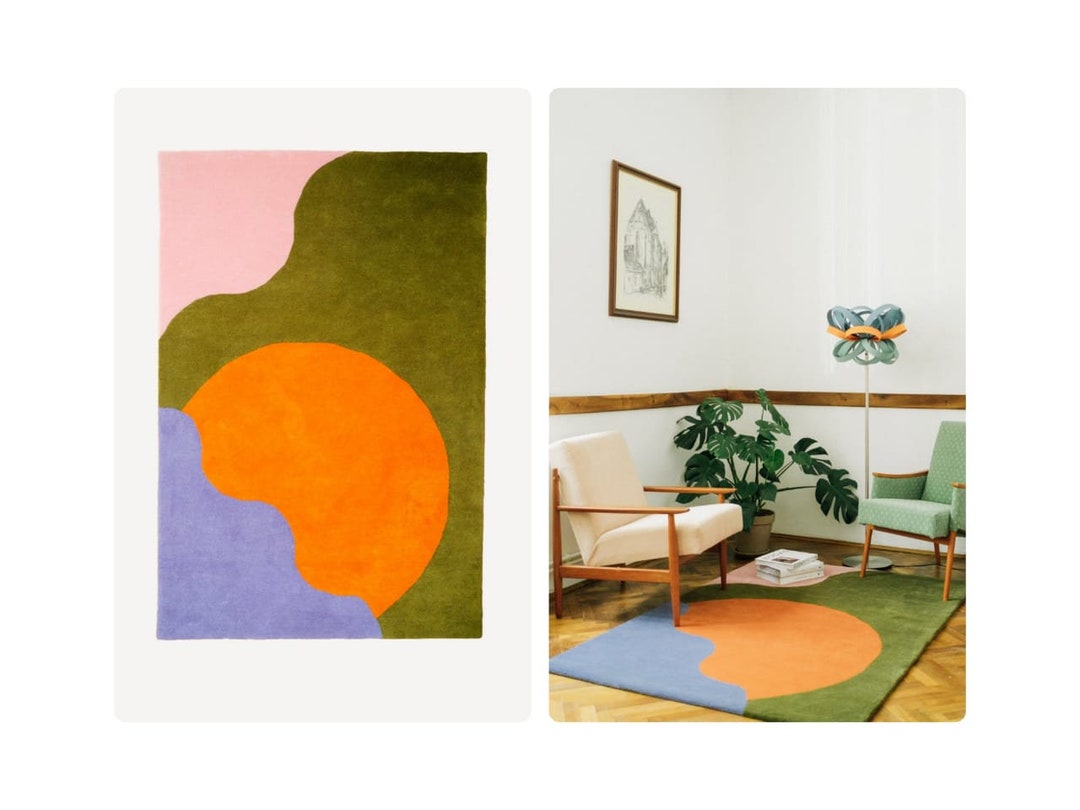 Purple Rugs Tufted Tuft Rugs Wool Rugs Area Rugs 8x10 5x8 6x8 6x9 9x12