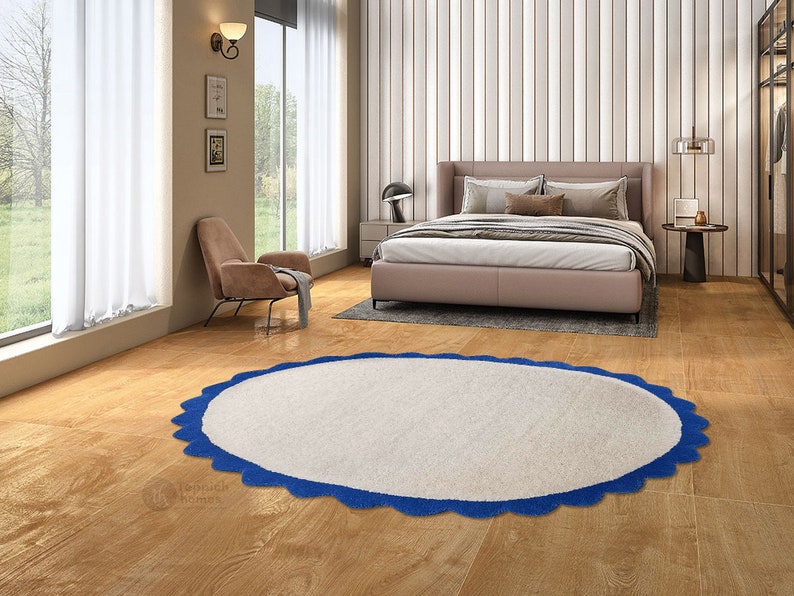 White Area Rug 9x12, 9x13, 10x14, 8x10 Oval Shape Hand Tufted Living Room Wool Carpet Handmade image 5