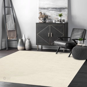 5x7, 5x8, 6x8, 6x9 | Hand Tufted | Wool Rug | Rug For Living Room | Bedroom | White Color | Contemporary Carpet