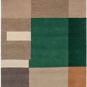 Wool Carpet | 8x10, 8x11, 6x9, 6x10 | Hand Tufted | Geometric Rug | Tuffed | Living Room Rug