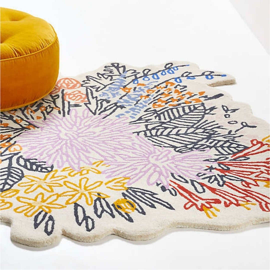 Custom Circular Rugs Woolen Area Rug Custom Round Rug 6ftx6ft, 8ftx8ft, 9ftx9ft, 10ftx10ft ...