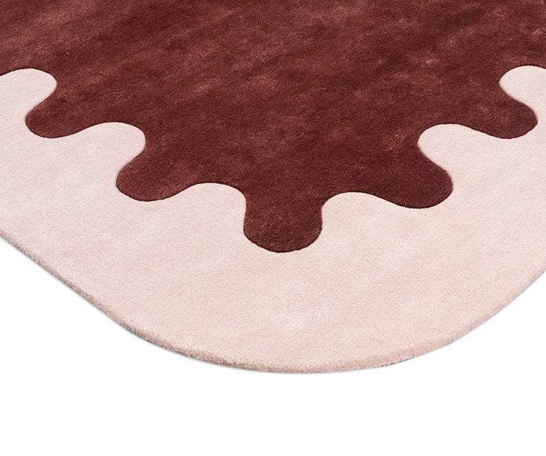 10x13 Area Rug, 9x12 Wool Tufte, Hand Tufted, 5x7, 5x8, 6x8, Living Room, Bedroom, Pink Carpet image 3