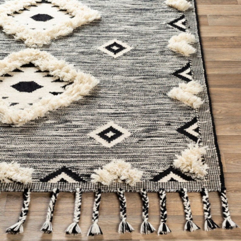 8x10, 8x11 Hand Woven Rug Moroccan Carpet 9x13, 10x14 Modern Floor Rug Handmade Woven Wool Carpet 10x13 image 3