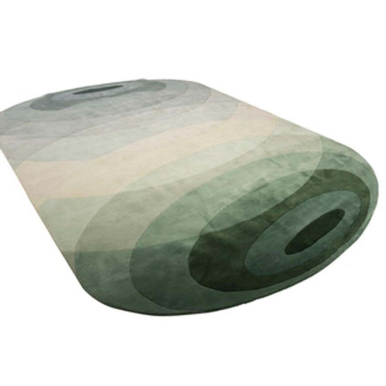 9x12 Abstract Rug | Olive Green Rug 6x9 | Rug Irregular Shape | Hand Tufted | 5x7, 5x8 | Living Room | Bedroom