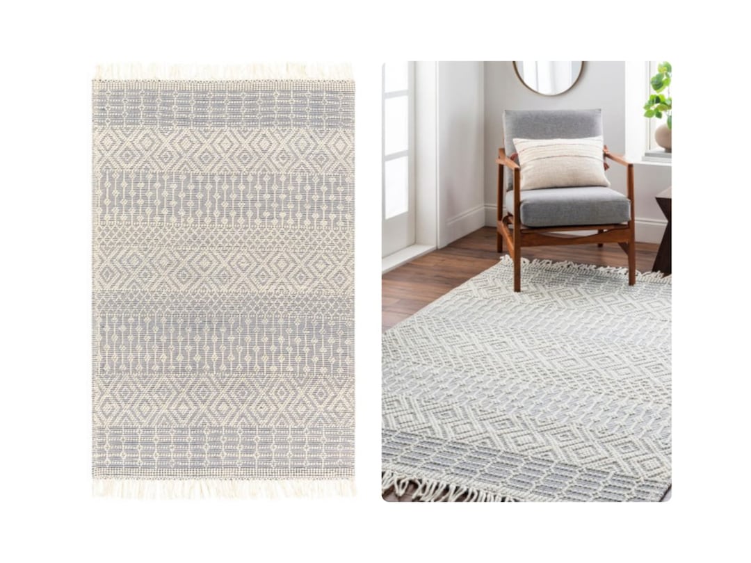 Hand Woven Grey Area Rugs 6x8, 6x9, 6x10, 7x10 Woven Moroccan Carpet