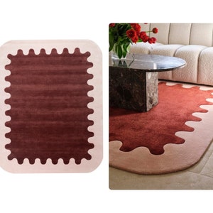 10x13 Area Rug, 9x12 Wool Tufte, Hand Tufted, 5x7, 5x8, 6x8, Living Room, Bedroom, Pink Carpet image 1
