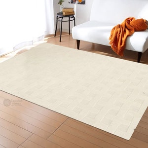 5x7, 5x8, 6x8, 6x9 | Hand Tufted | Wool Rug | Rug For Living Room | Bedroom | White Color | Contemporary Carpet