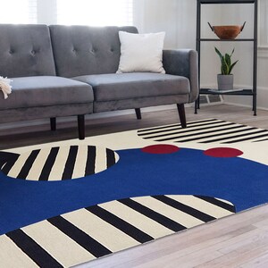 Blue Rug | Living, Bed, Hallway Room | 5x7, 5x8, 8x10, 8x13 | Hand Tufted | Wool Area Rug