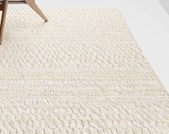 Natural Carpet | Tufted Area Rug | 5x7, 5x8, 6x8 | Abstract Rugs | Wool Carpet | Hallway | Bedroom
