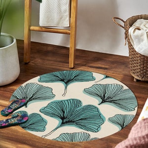 Hand Tufted, Wool Round Carpet | Cream Color | Handmade | 
Round Blue Rug | 8x8, 9x9, 10x10, 11x11