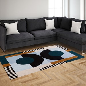 Living Room, 5x7, 5x8, 8x10, 8x13, Wool Rug Hand Tuffed Contemporary Carpet Bedroom Tufted image 1