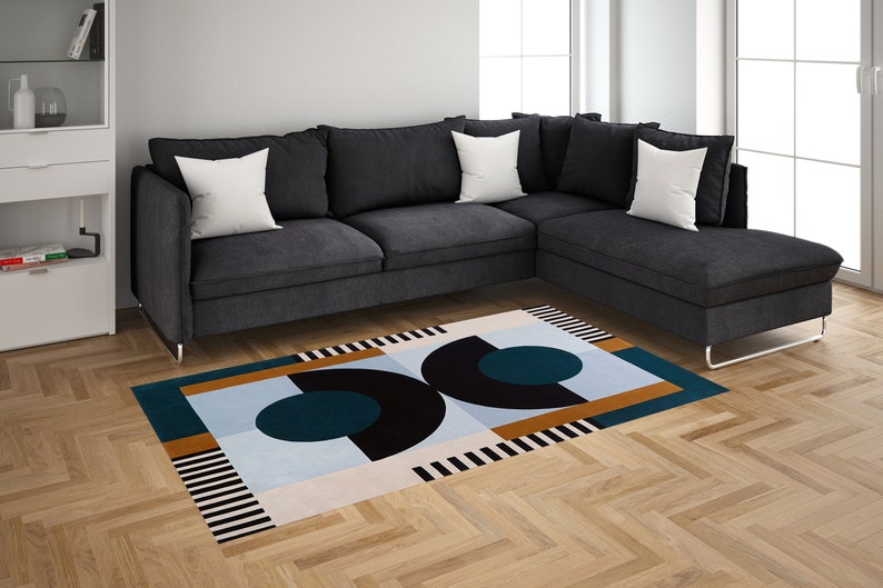 Living Room, 5x7, 5x8, 8x10, 8x13, Wool Rug Hand Tuffed Contemporary Carpet Bedroom Tufted image 1