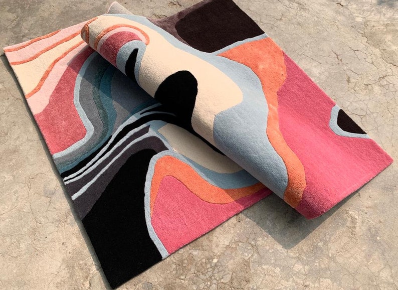 Hand Tufted | 6x8, 6x9, 6x10, 8x13 | Wool, Silk Rug | Living Room | Modern Floor Carpet