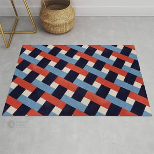 Blue Area Rug | Hand Tufted, 5x7, 8x10, 9x12, 10x13 | Wool Carpet | Rectangle Shape | Rug For Living Room