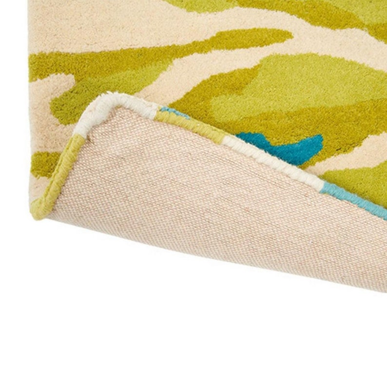 Persian Wool Rug Green Tufted Area 8x10 5x8 6x9 9x12 Etsy