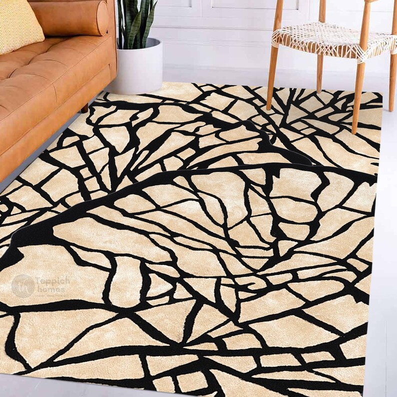 Hand Tufted | Viscose Carpet | Light Beige Color | Handmade | Contemporary Carpet | 8x10, 8x11, 9x10, 9x12 | Living Room Rug