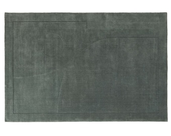Dark Grey Area Rug | Hand Tufted | 8x10, 8x11, 9x10, 9x13 | Wool Rug | Rug For Living Room | Bedroom